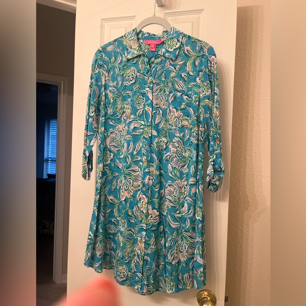 Lilly Pulitzer Natalie Long Sleeve Button Dress - Size XXS